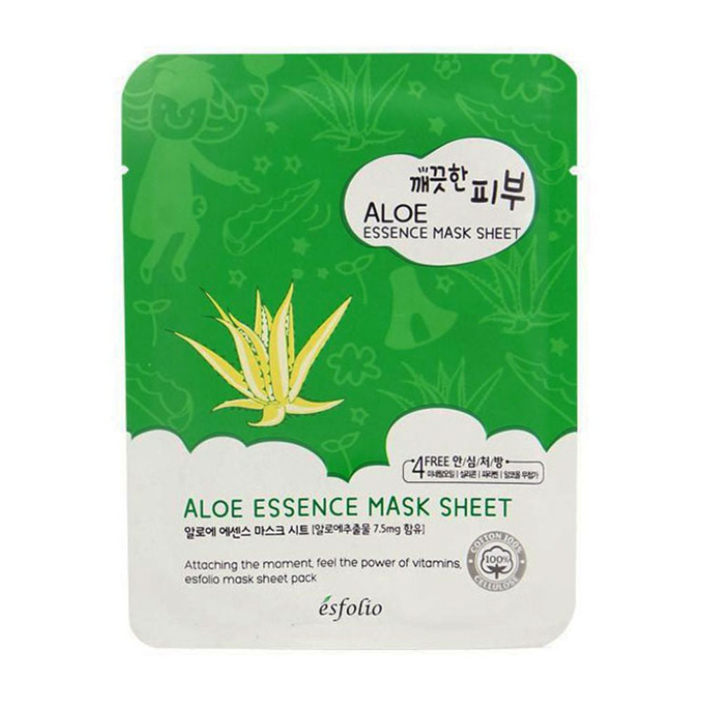 K Beauty Esfolio Pure Skin Essence Mask Sheet Aloe mit EAN 8809386880457 Koreanische Kosmetik