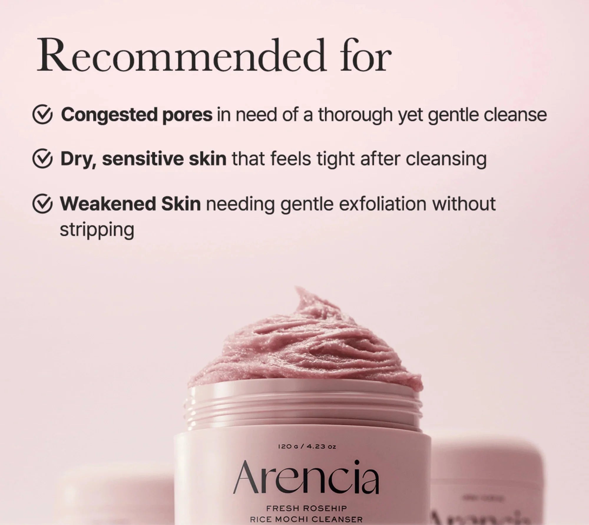 K Beauty Arencia Fresh Rosehip Rice Mochi Cleanser 120g mit EAN 8809562190745 Korean Skincare Koreanische Skincare