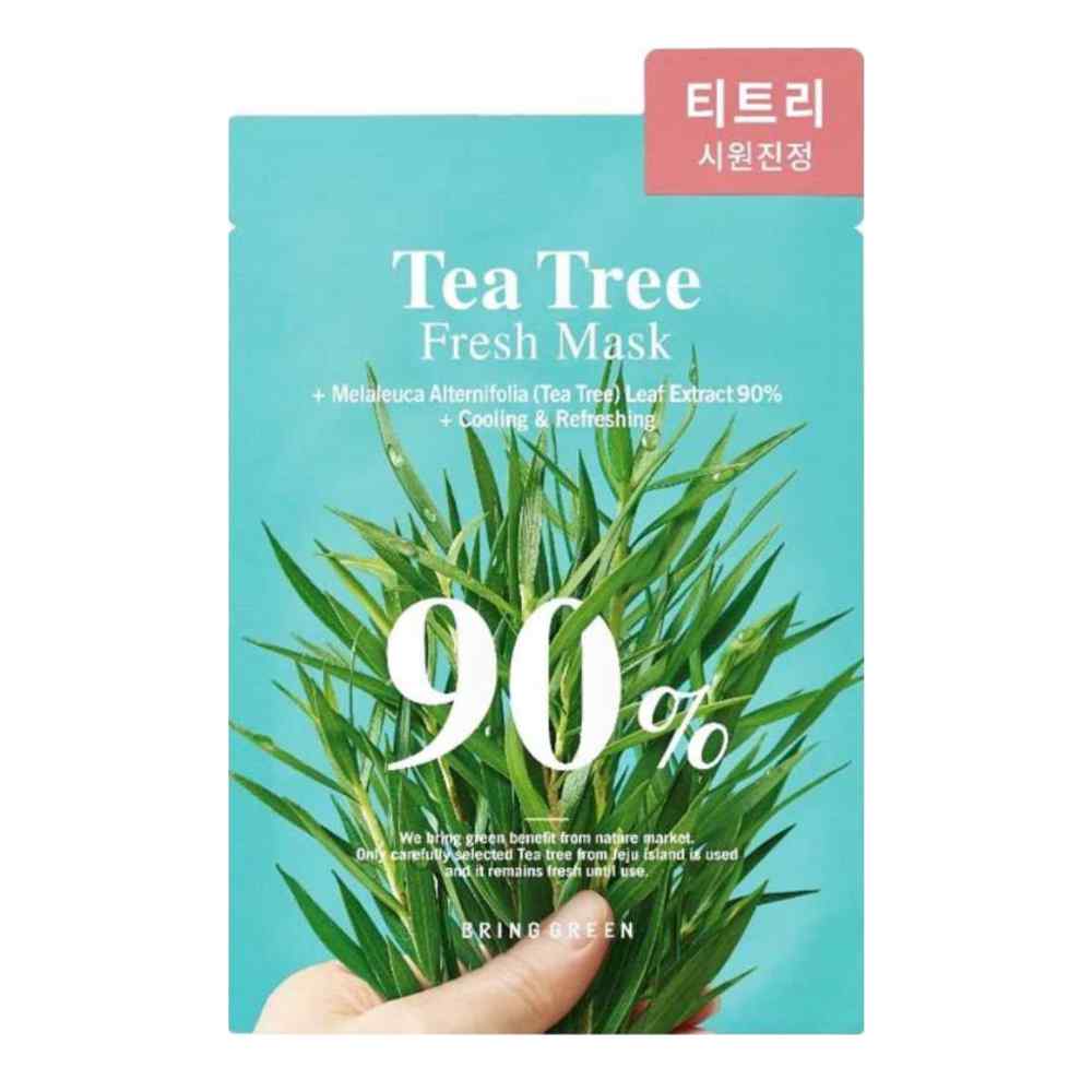 K  Beauty  Bringgreen  Tea  Tree  90  percent  Fresh  Mask  mit  EAN  8809614956848 Koreanische Kosmetik Korean Skincare