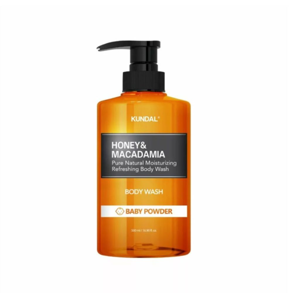 K Beauty KUNDAL Honey & Macadamia Pure Body Wash, Baby Powder 500 ml mit EAN 8809568740180 Korean Skincare Koreanische Kosmetik
