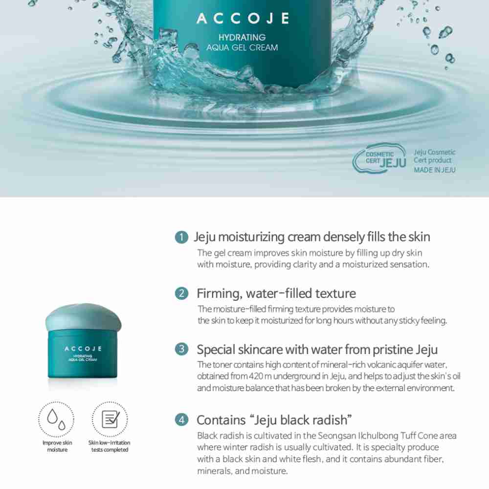 Korean Skincare Accoje Hydrating Aqua Gel Cream Ean 8809079202511 K-Beauty Koreanische Kosmetik