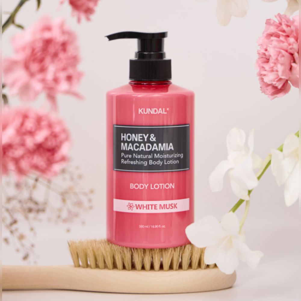 Korean Skincare KUNDAL Honey & Macadamia Pure Body Lotion White Musk 500 ml mit EAN 8809568740050 Koreanische Kosmetik K Beauty