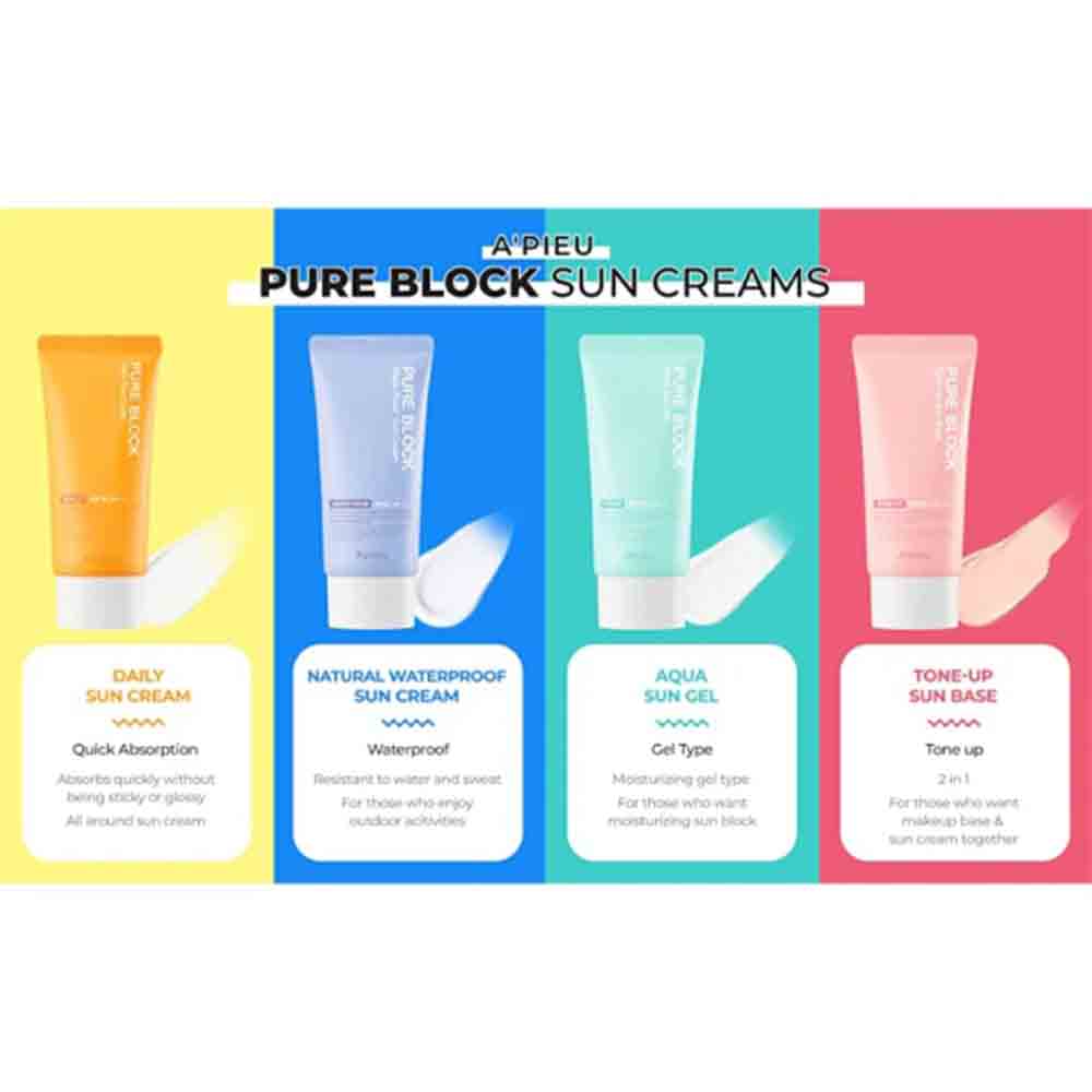 Korean skincare APIEU Pure Block Aqua Sun Gel SPF50 EAN 8809581450646 K-Beauty Koreanische Kosmetik