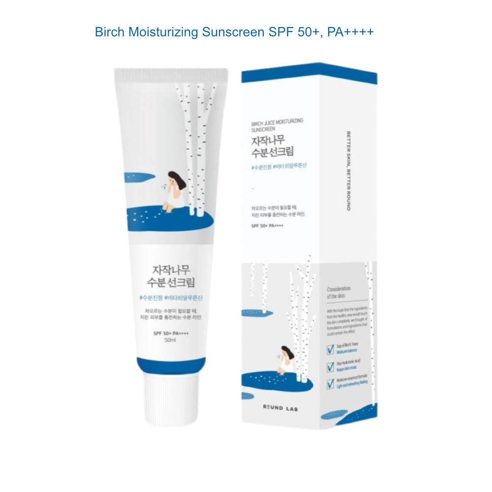 Koreanische Kosmetik ROUND LAB BIRCH JUICE MOISTURIZING SUNSCREEN 50 ml mit EAN 8809782551814 K-Beauty Koreanische Kosmetik