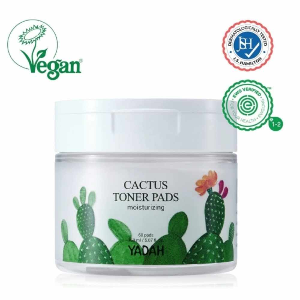 Koreanische Kosmetik YADAH CACTUS TONER PADS 60 pads mit EAN 8809340384717 K-Beauty Korean Skincare