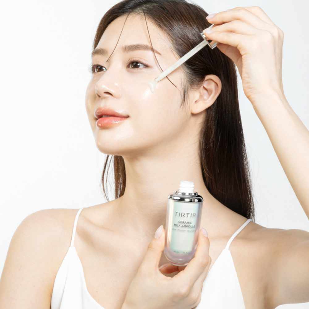 Nutzung_Korean Skincare TIR TIR Ceramic Milk Ampoule 40ml mit EAN 8809679698813 K-Beauty Koreanische Kosmetik