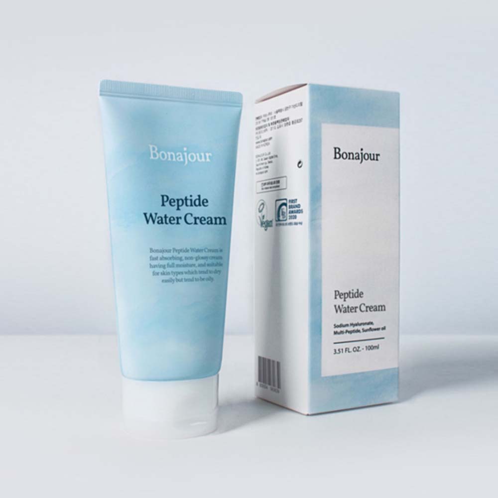 VERPACKUNG Koreanische Kosmetik Bonajour Peptide Water Cream 100 ml mit EAN 8809554962893 K-Beauty Korean Skincare