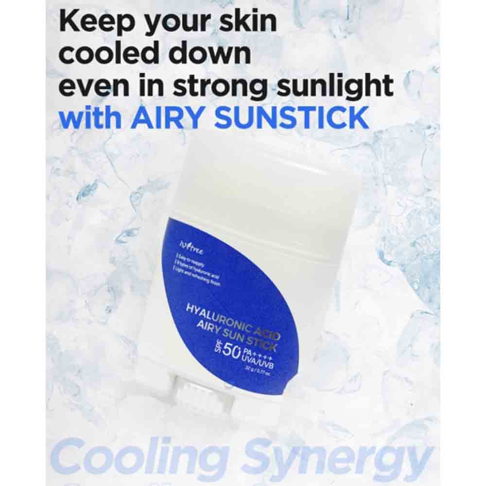 cooling effect Korean Skincare Isntree Hyaluronic acid Airy Sun Stick 22gm mit EAN 8809686384228 K-Beauty Koreanische Kosmetik